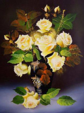 Peintures à L'huile Manuelle Canevas Fleurs Séduisants Magnifique 50*60cm