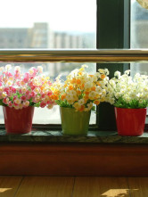 Jaune arrangement de fleurs de soie Tissu