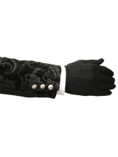 un attirant manteau steampunk plein longueur noir a revers du tissu jazz et velours