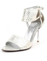 Attractive Silver 3 1/2" Heel PU Fashion Sandals For Women