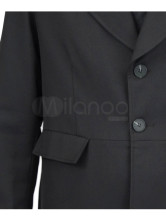 un manteau plein longueur steampunk pour hommes a queue d'hirondelle  boutonné aux poches en tissu de jazz