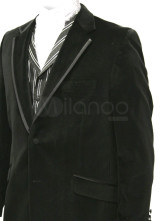 une classique veste steampunk pour hommes noir a revers a boutons seul sein en chiffon de jazz velours