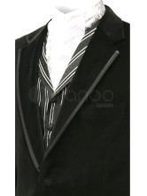 une classique veste steampunk pour hommes noir a revers a boutons seul sein en chiffon de jazz velours