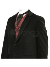 une cool veste steampunk pour hommes noir a revers a boutons seul sein du tissu jazz et velours