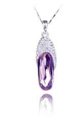Dazzling Purple Swarovski Crystal Alloy Necklace For Ladies