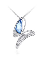 Elegant Blue Romantic Swarovski Crystal Alloy Womens Necklace