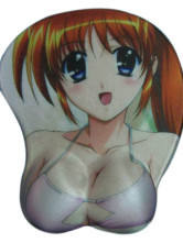 Fantastic Magical Girl Lyrical Nanoha Takamachi 26*22cm 3D Silicone Filling PU Chest Anime Mouse Pad