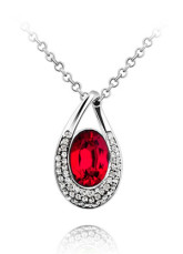 Gorgeous Garnet Womens Alloy Swarovski Necklace