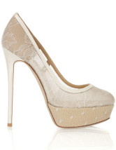 Gorgeous White Mesh 5 1/2'' Heel Platform Fashion Pumps