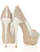 Gorgeous White Mesh 5 1/2'' Heel Platform Fashion Pumps