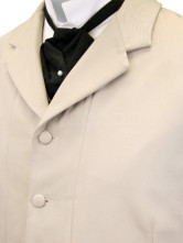 un beau manteau kaki plein longueur steampunk pour hommes boutonné en tissu de jazz