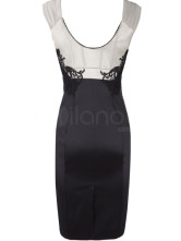 Robe Pour Femme Spandex Soie Sans Manche Abricot Occidentale Moderne 