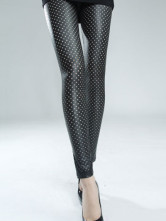 Peach Heart Design Black Polyester Spandex Womens Leggings