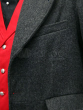 un populaire manteau long steampunk pour  hommes gris anthracite du chiffon de jazz à queue d'hirondelle
