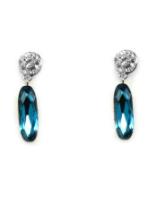 Boucles d'oreilles Swarovski spécial Blue Sapphire Crystal Pour Femme