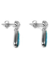 Boucles d'oreilles Swarovski spécial Blue Sapphire Crystal Pour Femme