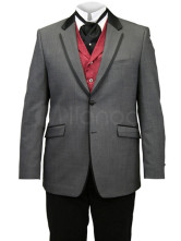 un bien ajusté manteau pour hommes gris foncé en tissu de jazz