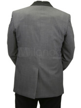 un bien ajusté manteau pour hommes gris foncé en tissu de jazz
