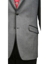 un bien ajusté manteau pour hommes gris foncé en tissu de jazz