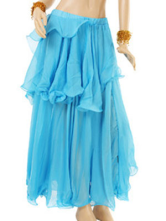 Attrayants colorés 100% chiffon Jupe en couches Belly Dance
