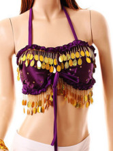 Attrayant satin colorée Halter Belly Dance Bra
