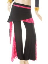 Attrayant noire s'entremêlent Yarn Pantalons Dentelle Belly Dance