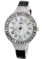 Black And White Round Copper Shell 3.2cm*3.2cm Ladies Watch