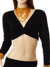 Noire Coton Perles Top Belly Dance