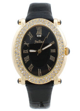 Cool en cuir noir de cuivre ovale Bracelet Pour Femmes