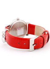 Cute Blanc Rouge Watch Strap cuivre en cuir pour dames