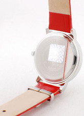 Cute Blanc Rouge Watch Strap cuivre en cuir pour dames