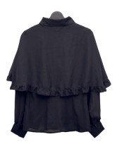 Préparation du lit habillé en mousseline de soie noire Collier Top Femmes