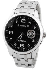 Mode Black analogique inoxydable Mens Watch rondes en acier