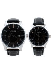 Des montres de mode analogique noir en acier inoxydable pour les amoureux