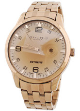 Mode analogique inoxydable Brown Mens Watch rondes en acier