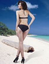 Glamour Black Triangle One-Piece Halter Womens Swimsuit