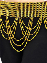 Gold 100% Polystyrene Beads Belly Dance Hip Scarf