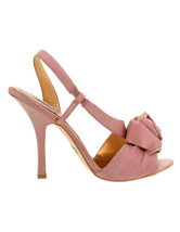 Sandales en rose splendide à talons hauts avec plate-forme en satin 