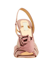 Sandales en rose splendide à talons hauts avec plate-forme en satin 