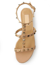 Sandales en abricot moderne à talons hauts en peau de mouton 