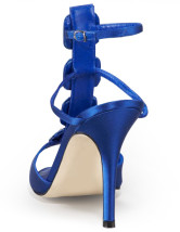 Sandales en bleu moderne à talons hauts en satin 