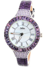 Purple Round Copper Shell 3.2cm*3.2cm Ladies Watch