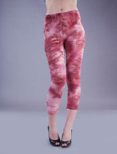 Red Dip Dye 100% Cotton Womens Cropped Leggings
