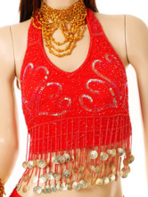 Red Top 100% danse du ventre Terylene