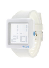 Bracelet sport en PU blanc Digital Square Watch Femmes