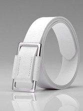 Stylish White PU Mens Belt