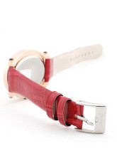 Stylish Blanc Rouge de cuivre Ladies Leather Strap Watch Oval