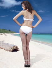 Unique Fashion White One-Piece Halter Womens Swimsuit