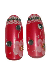 Unique Red ABS 24-piece Nail Extensions