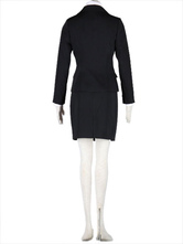 Airhostess Uniform Black Purple 65% Cotton 35% Polyester Cosplay Costume